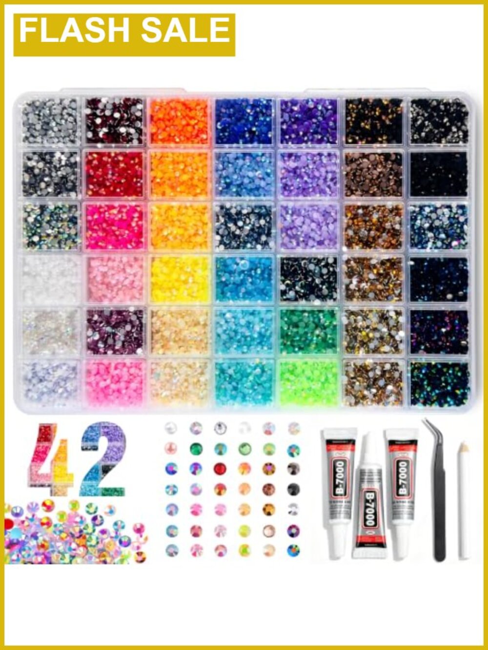 Resin Rhinestones Kit with Glue for Crafting